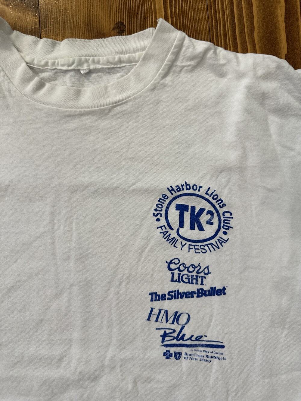 Vintage Stone Harbor Lions Club New Jersey T-Shirt Tim Ker Coors Beer Tee